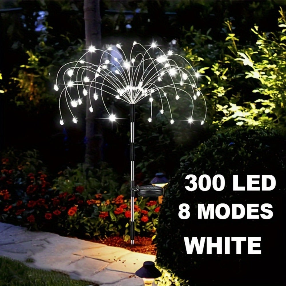 Solar Fireworks Lights Outdoor – 60 to 420 LED Solar Garden Fairy Lights with 8 Modes, Waterproof Copper Wire Sparkler Lights for Garden, Patio, Yard, Pathway & Holiday Decoration