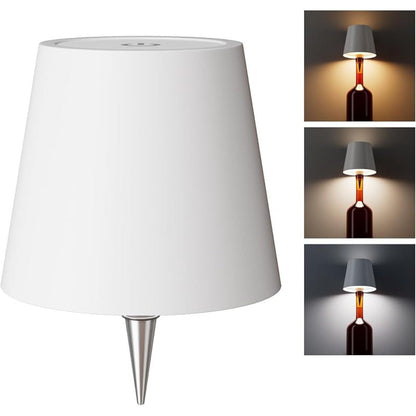 Rechargeable LED Bottle Lamp Table Lamp, 3 Color Temperatures, Touch Control Dimmable Bedside Light for Bedroom Dining Room Bar Desk – Modern Minimalist Design