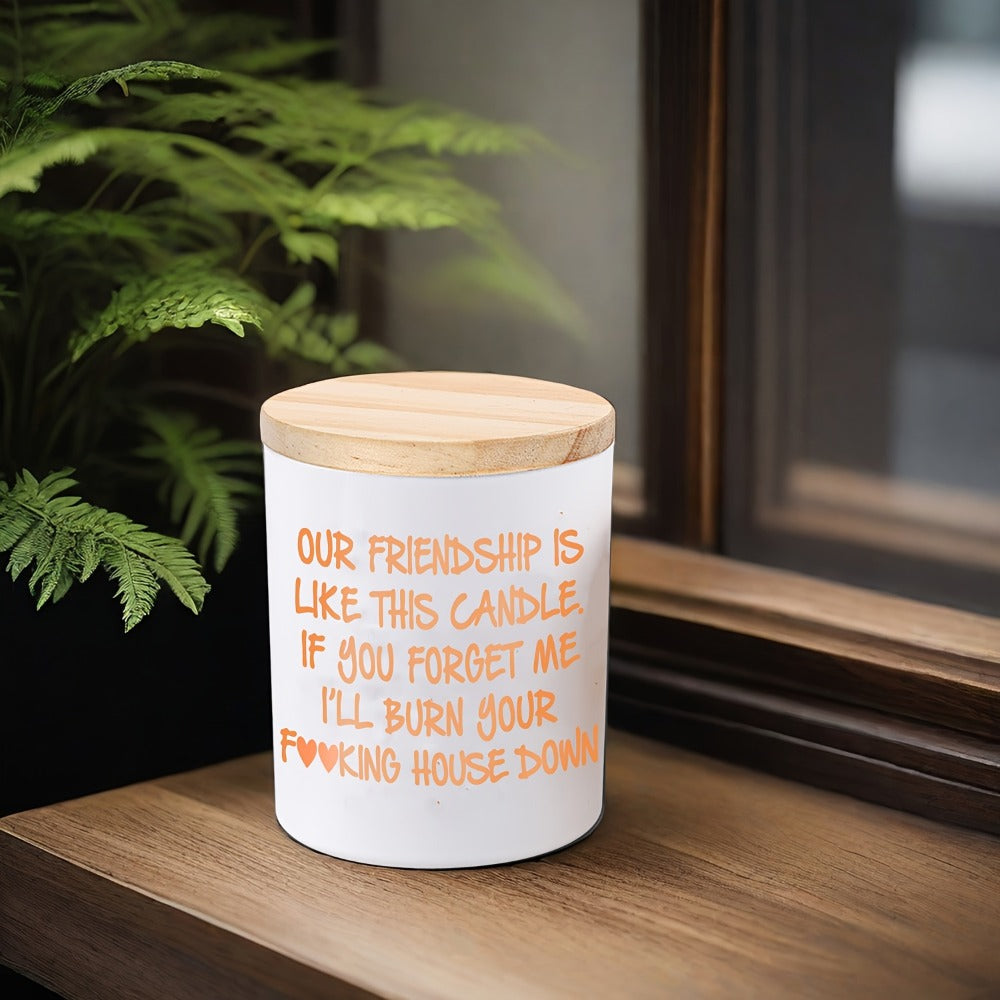 Lavender Scented Soy Candle Best Friend Gift for Women – Engraved Glass Friendship Candle, Funny Unique Birthday Christmas Gift for Friends, Novelty BFF Gift Idea for Her, 12+ Hour Burn