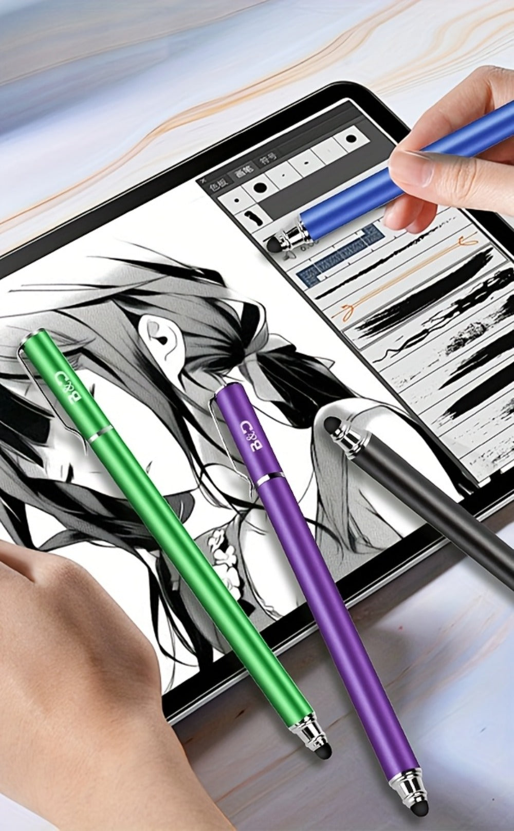 Capacitive Stylus Pen 6 Pack 2-in-1 Universal Touch Screen Stylus with 30 Replaceable Soft Rubber Tips No Battery Required Compatible with iPad iPhone Samsung Galaxy Android Tablets Phones Multicolor Set