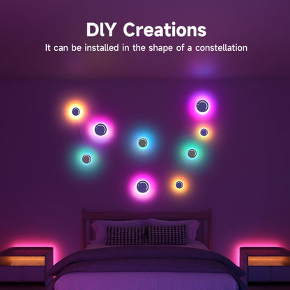 LED Atmosphere Lights Set of 9, Smart RGB App Control with Music Sync & Unit Jump Dimming, Romantic Ambient Lighting for Living Room
