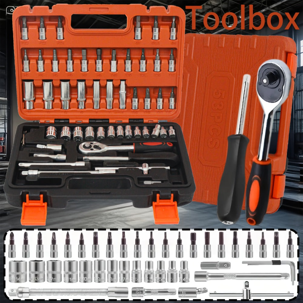 Home and Automotive Repair Tool Kit with Storage Case in 55-, 82-, 94- or 121-Piece Configurations