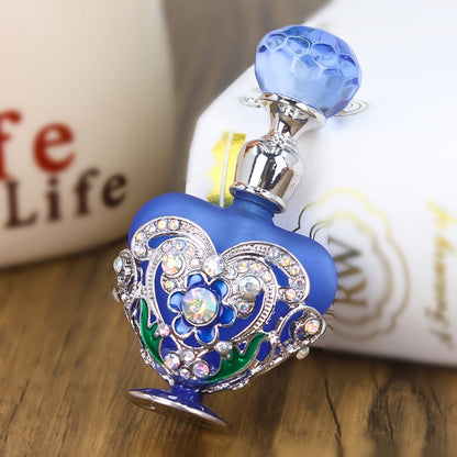 Refillable 10 ml Decorative Glass Perfume Bottles with Floral Inlay and Eight Color or Shape Options