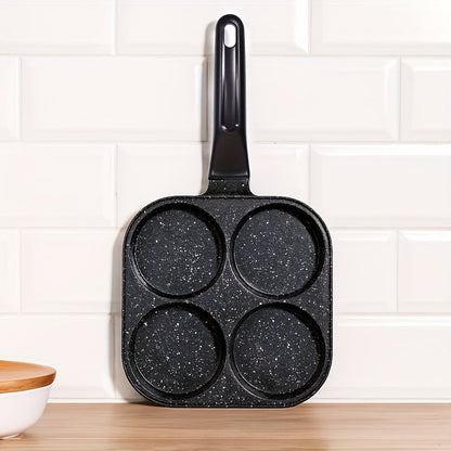 Non-Stick Frying Pan | Aluminum Egg Skillet with Wooden Handle | Breakfast Omelet Pancake Burger Pan for Home Kitchen Camping RV Dorm Cooking