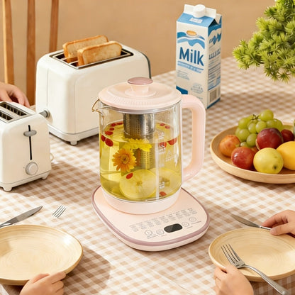Electric Kettle 1.8L Glass Multi-Function Pot with 18 Presets, Removable Filter and 110V US Plug