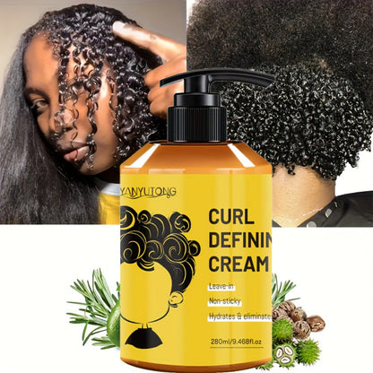 Curl Defining Cream with Argan Oil 280ml - Anti Frizz Moisturizing Long Lasting Hold Non-Greasy Hair Styling Cream for Wavy Curly Straight Hair Women Men Salon Quality Hairstyle