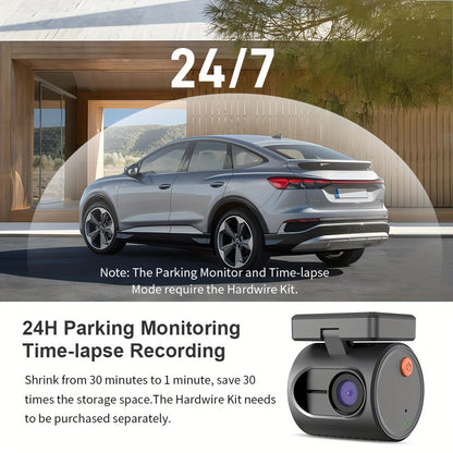 KAWA Mini 3 2K Dash Cam – 1296P QHD WiFi APP & Voice Control, Super Capacitor, Color Night Vision, WDR, Loop Recording, 24H Parking Monitor, Ultra Compact Car DVR