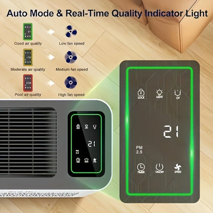 Air Purifier for Large Room with PM2.5 Display Auto Mode Timer HEPA Filter Removes Dust Smoke Pollen Odor for Home Office Living Room Bedroom