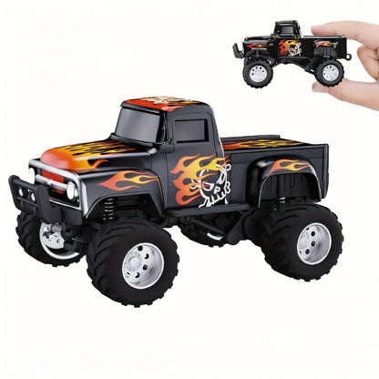 Remote Control Car, 1:64 Scale Die-Cast Monster Truck with 2.4GHz Control, LED Headlights and Five Color Options