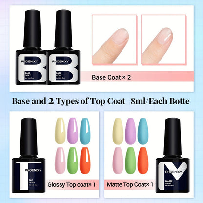 Gel Nail Polish – 36 Colors Kit 40pcs UV Gel Nail Set with Base Coat Glossy Matte Top Coat Pink Blue Red Glitter Sequin for Home…