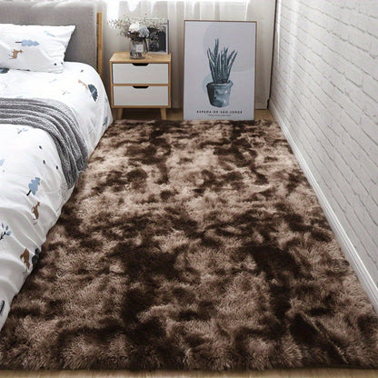 Shaggy Area Rug Soft Plush Fuzzy Carpet Non-Slip Tie-Dye Design for Bedroom Living Room Nursery Dorm — Pet Friendly Machine Washable Multiple Sizes & Colors