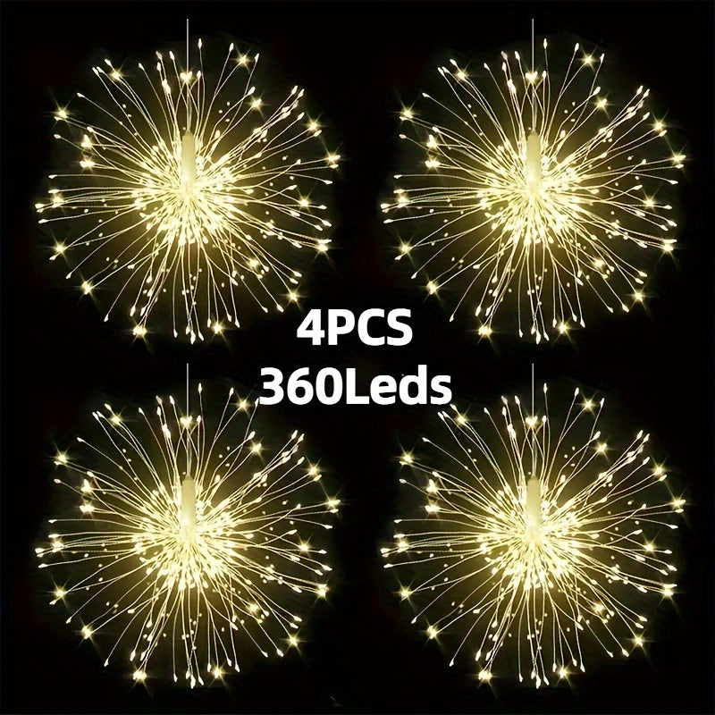 Solar Starburst Firework Light Set with 240, 360 or 450 LEDs, Remote and Eight Lighting Modes