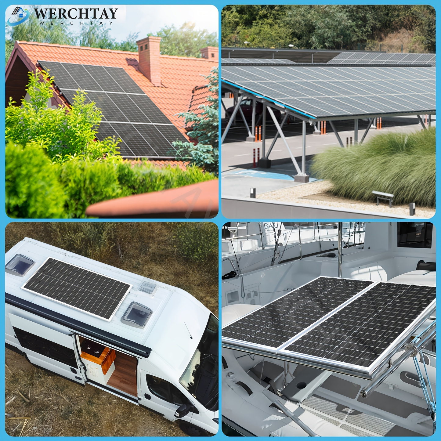 Single 100W Monocrystalline Solar Panel with 101 x 46 cm Frame and Attached PV Connector Cables