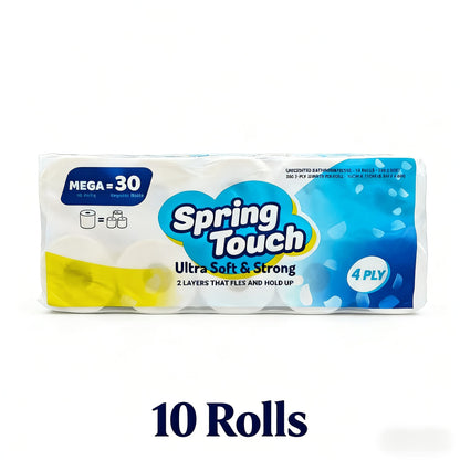 Four-Ply Toilet Paper Rolls in One, Two or Three Packs, Thick Undyed Bathroom Tissue for Home or Office Use