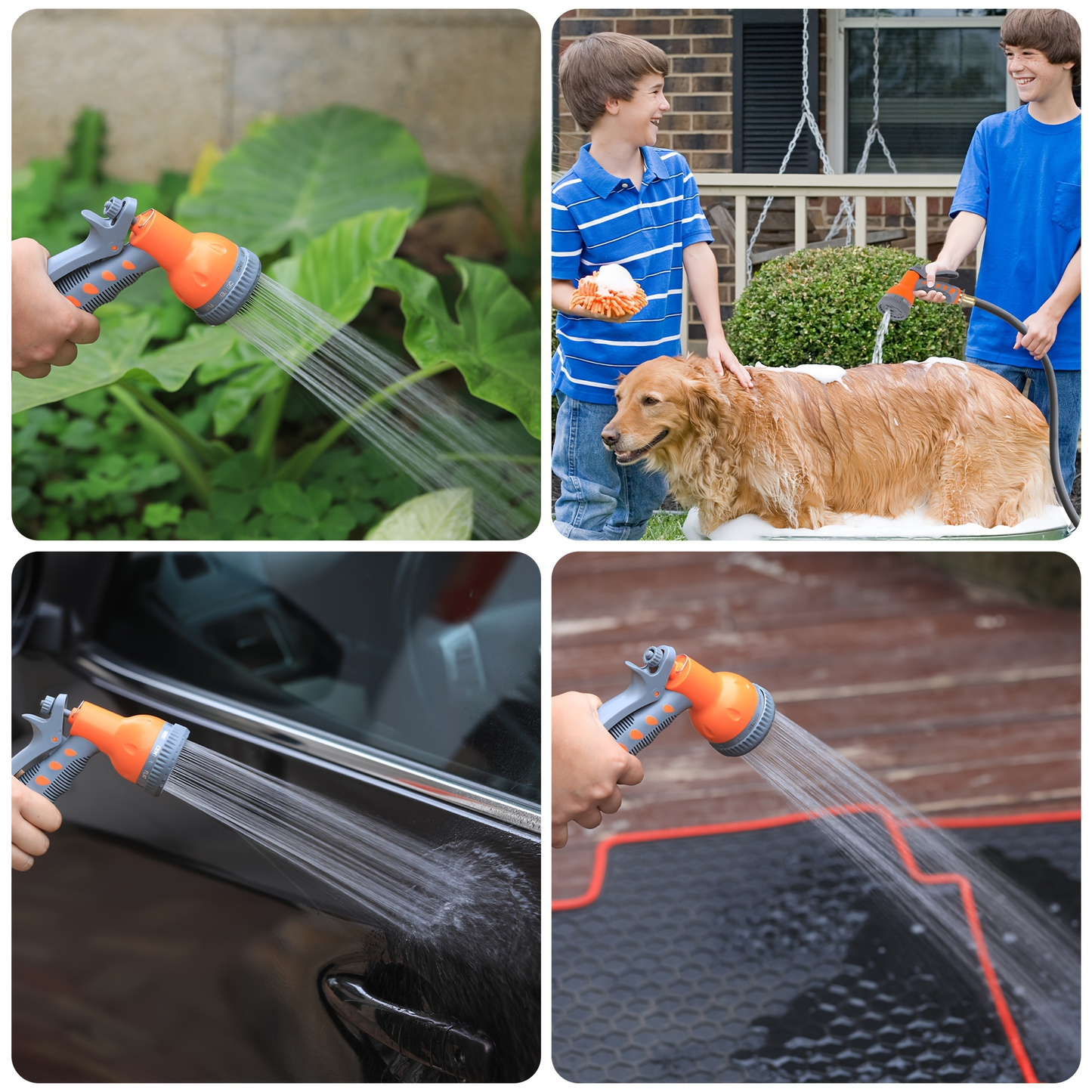 65-Foot Retractable Garden Hose Reel with 180° Swivel Wall Mount, Auto-Rewind and 9-Pattern Spray Nozzle