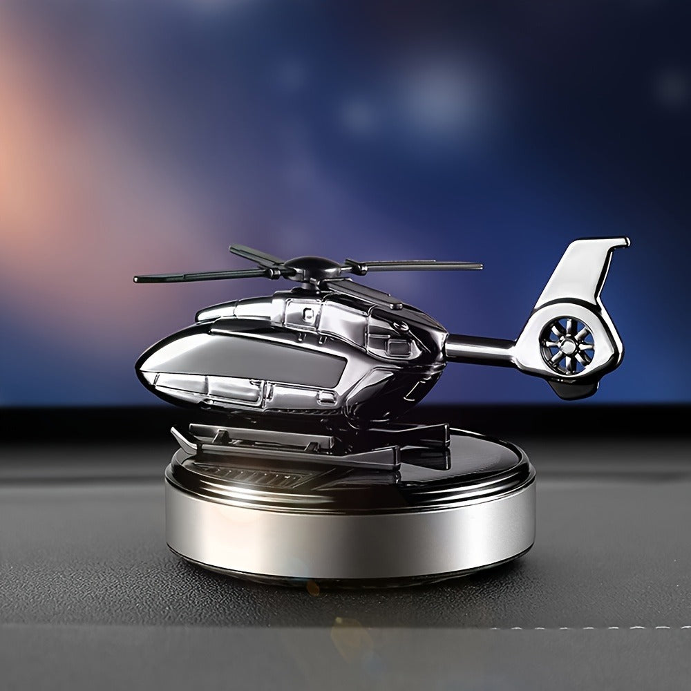 Car Air Freshener Solar Helicopter Dashboard Diffuser with Refillable Chamber and Three Color Options