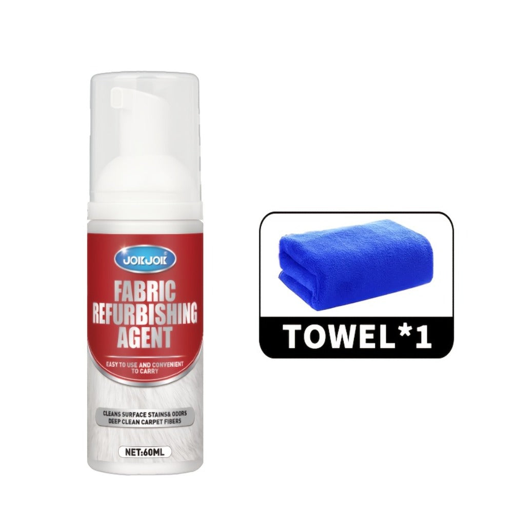 Fabric & Upholstery Cleaner Spray 2.03oz with Towel, Deep Stain Remover for Carpet, Sofa & Car Interior