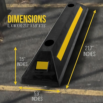 Garage Parking Curb Stop Rubber Wheel Stop 21 Inch Heavy Duty Car Tire Guide Railing for Garage Floor Wall Protector Vehicle Parking Aid 1pc 2pc 4pc Thickened Version Available