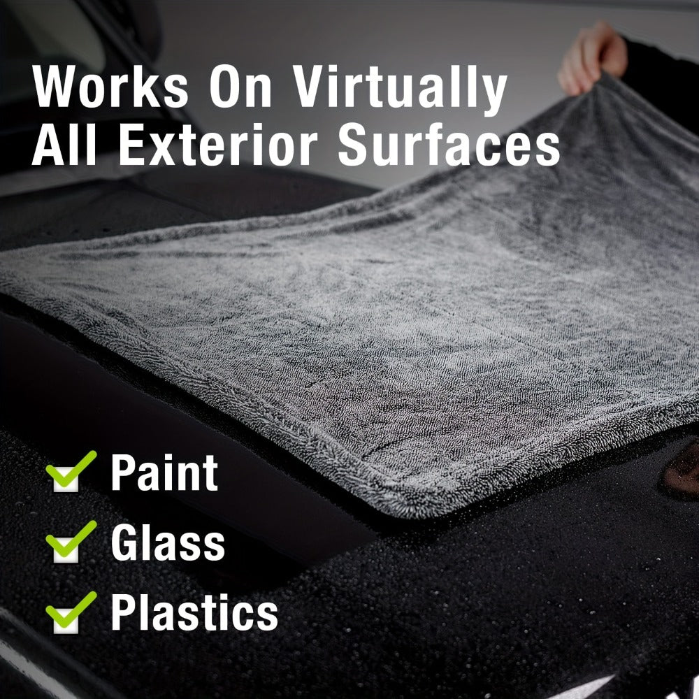 Microfiber Car Drying Towel 1300GSM – Edgeless Streak-Free Quick-Dry Detailing Towel, High Absorbency, XL Size 24x16" & 24x36" for Car Washing & Detailing
