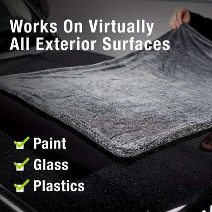 Microfiber Car Drying Towel 1300GSM – Edgeless Streak-Free Quick-Dry Detailing Towel, High Absorbency, XL Size 24x16" & 24x36" for Car Washing & Detailing