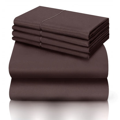 California King Sheet Set 6-Piece Breathable Cooling Bed Sheets Ultra-Soft Hotel Luxury Microfiber 18 Inch Deep Pocket Wrinkle Fade Resistant Flat Sheet Fitted Sheet 4 Pillowcases Multiple Colors