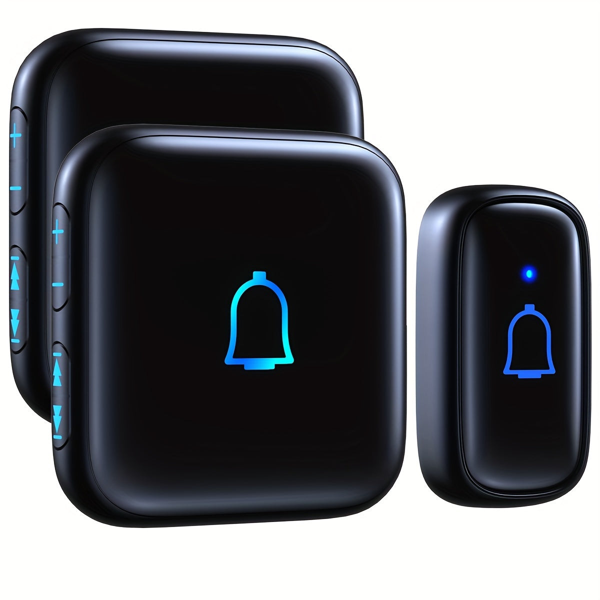 Long Range Doorbell Kit 1000ft - 115dB Loud Wireless Chime, 56 Melodies, 7 Volume Levels, Mute Mode, Battery Operated, 1 Button + 2 Plug-In Receivers, for Home Office Garage Elderly