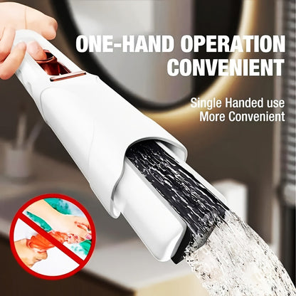 Mini Sponge Mop with Adjustable Handle & 4 Reusable Heads – Self-Squeezing Portable Cleaning Mop for Bathroom, Kitchen, Car & Window