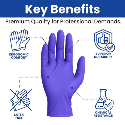 Disposable Nitrile Gloves 500pcs Dark Purple 4.5 Mil Latex-Free Powder-Free S/M/L/XL Kitchen Cleaning Pet Care Multi-Purpose