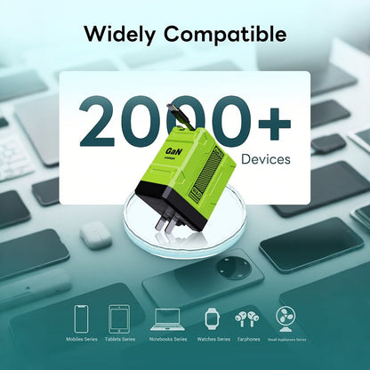 USB-C Wall Charger with Integrated Dual Cables in Single or Two-Piece Packs and Multiple Colors