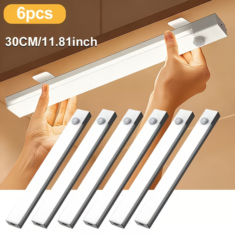 Night Light Motion Sensor LED Bar with USB Rechargeable 400mAh Battery, Three Brightness Levels and Six Size-Pack Options
