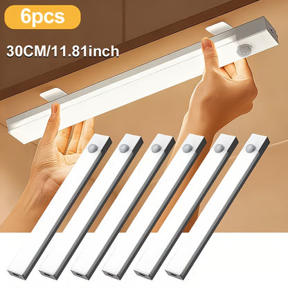 Night Light Motion Sensor LED Bar with USB Rechargeable 400mAh Battery, Three Brightness Levels and Six Size-Pack Options