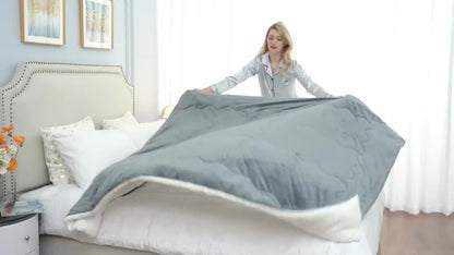 Reversible Sherpa Fleece Comforter Set in 40 Size and Color Options for Twin XL, Full, Queen or King Beds
