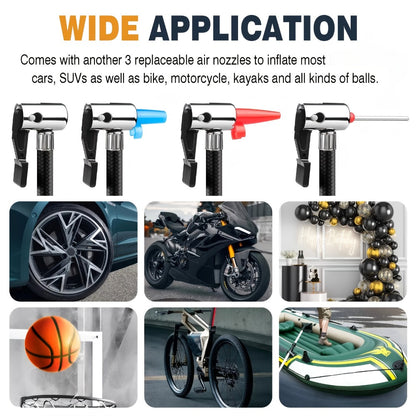 Portable Air Compressor 5200mAh – Wireless Rechargeable Tire Inflator with Digital Pressure Gauge for Car, Bicycle & Ball, Auto Shut-Off, USB Charging, Compact Cordless Air Pump
