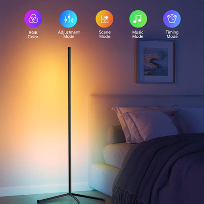 56-Inch RGB Corner Floor Lamp in One- or Two-Piece Options with Remote, App and Button Controls