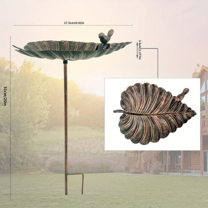 Bird Bath Metal Stake | Rust-Proof Cast Iron Garden Yard Lawn Patio