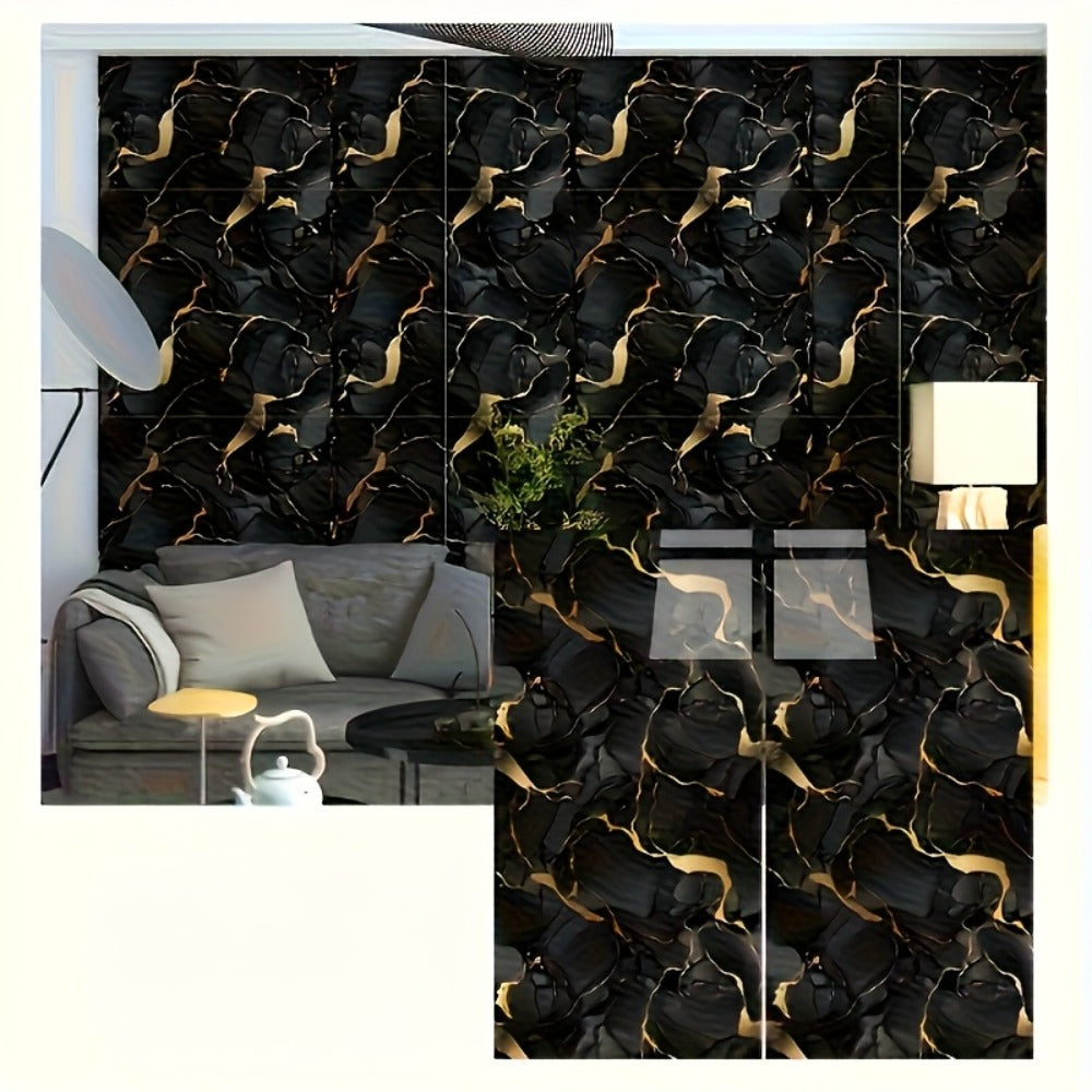 11.8 x 23.6-Inch Marble-Pattern Foam Wall Panels in 50- or 100-Piece Color and Count Options