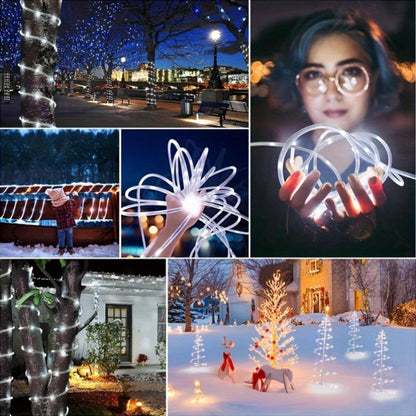 Solar Rope Lights Outdoor – Waterproof Fairy String Lights with Remote Control 8 Modes 1200mAh Battery for Garden Patio Fence Tree Wedding Party – Multicolor Cold White Purple Yellow – 49-115FT