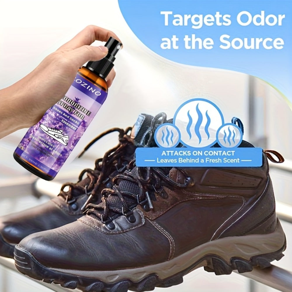 Foot Deodorizer Spray for Feet Socks & Shoes – Lavender Scent, Fast-Drying Odor Control, Glycerin Formula, Allergy-Friendly, 3.38 fl oz, Set of 2