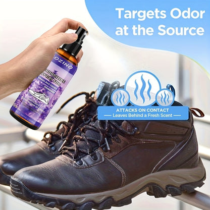 Foot Deodorizer Spray for Feet Socks & Shoes – Lavender Scent, Fast-Drying Odor Control, Glycerin Formula, Allergy-Friendly, 3.38 fl oz, Set of 2