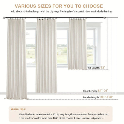 Four-Panel Textured Window Curtain Set in Ten Colors and 50-Inch Width with Four Exact Length Options