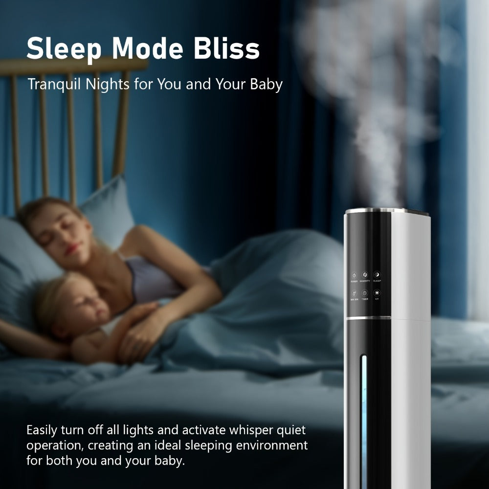 Humidifier 9L Top-Fill Cool Mist Tower with Smart Humidity Control, Sleep Mode and 600-Square-Foot Listing