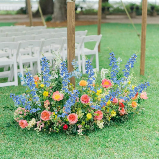 Artificial Flowers Eight-Piece Delphinium Larkspur Set with 33.5-Inch Silk Stems in 11 Colors