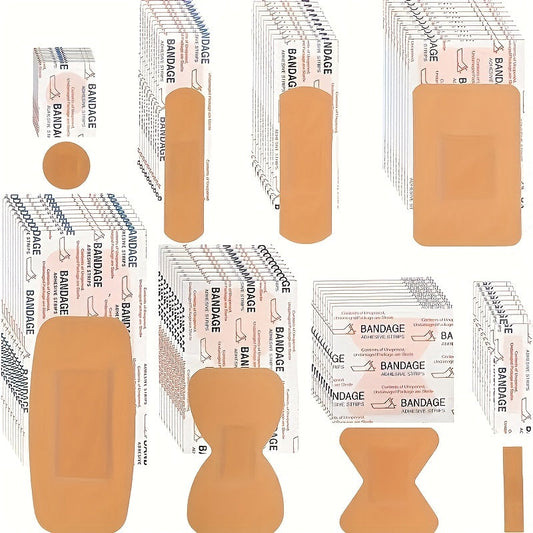 720-Piece Variety Bandages Pack – Assorted Sizes Breathable Adhesive Bandages Bulk Set with Fingertip & Knuckle Bandages for First Aid, Wound Care, Scrapes & Blisters