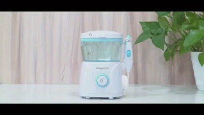 600 ml Desktop Water Flosser in Black with 10 Pressure Levels, Eight Nozzles and Large Tank