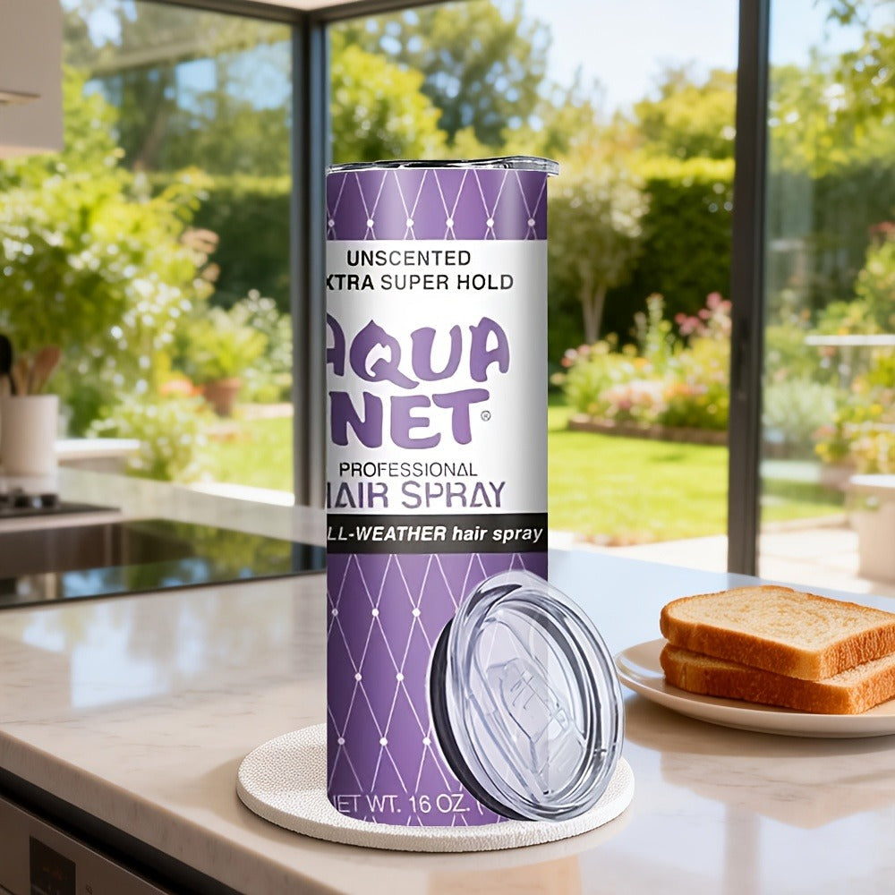 Insulated Tumbler Drinkware by SAXUMOUT, 20oz Stainless Steel Cup with Lid, Straw and Purple Retro Graphic