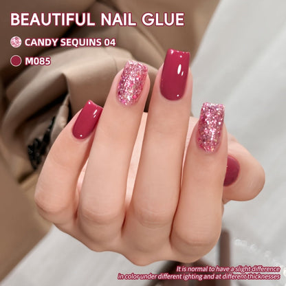 Gel Nail Polish Set with XEIJAYI Label, 2 Candy Holographic and Nude Pink Glitter Gel Colors