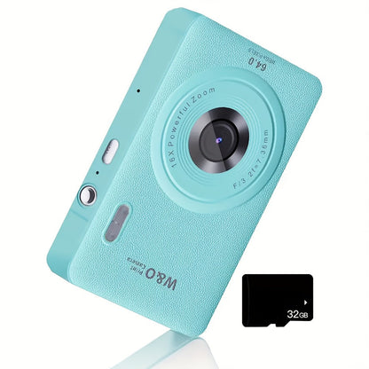 Digital Camera W810 with 64MP Capture Marking, 1080P Video, 16X Digital Zoom, 2.4-Inch Screen and 32GB Card