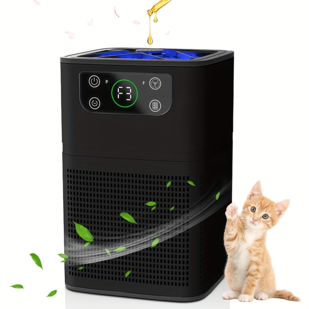 Air Purifier with HEPA Filter, Aroma Function, Quiet Sleep Mode and Compact White Room Design