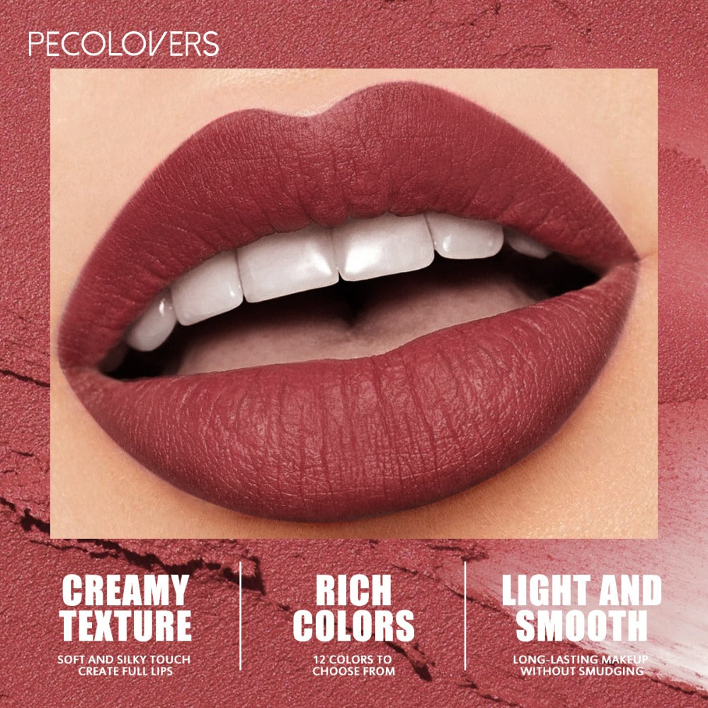 Waterproof Matte Lipstick Pen Set 6PCS with Lip Liner – Long-Lasting Non-Transfer Crayon Formula, Velvety Matte Finish in Nude & Red Shades, Contour Lip Tint Makeup for Women All Skin Tones