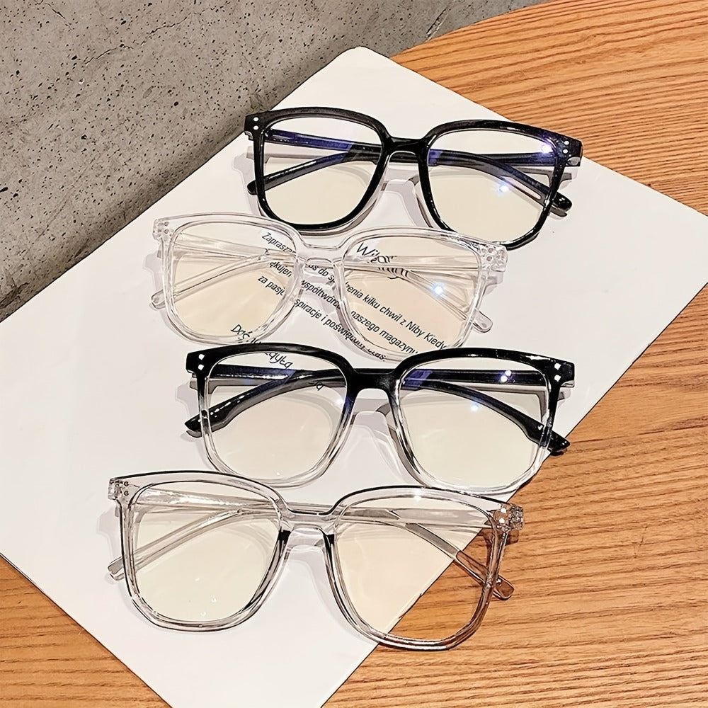 Rectangular Blue Light Glasses Six-Pair Set with Clear Lenses and A1 or A2 Assorted Frame Collections